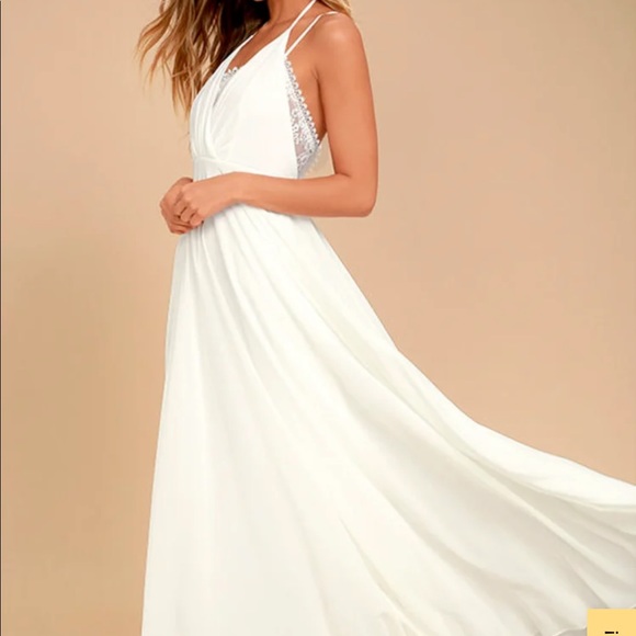 Sold Out LuLu’s Celebrate the Moment White Lace Maxi Dress Size XL - Picture 1 of 15